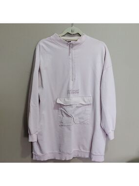 LCW MODEST Light Pink Half-Zip Sweatshirt Size 2xl